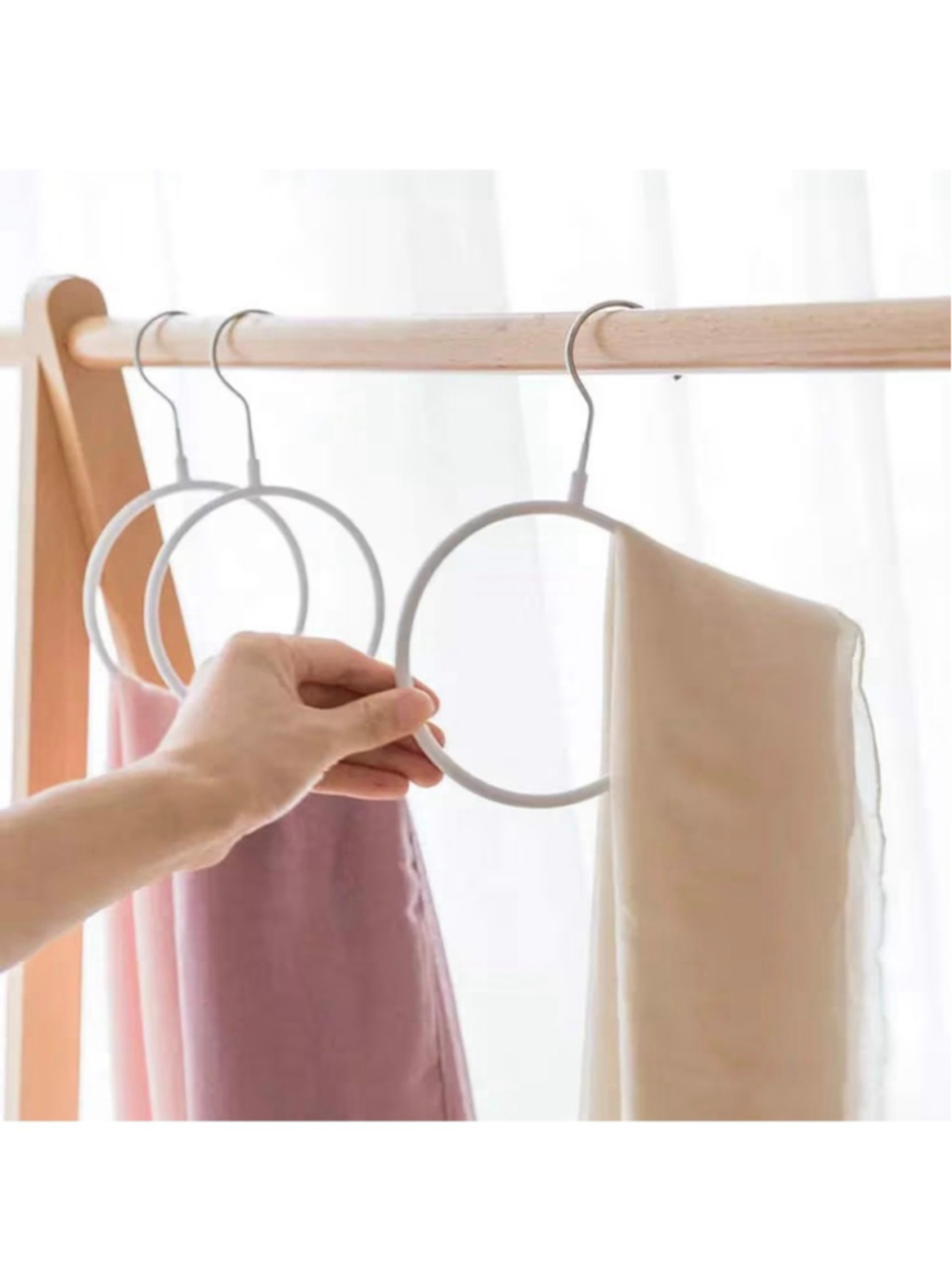 White Scarf Hangers Organizer for Closet - 8 PCS One Size